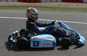 French Red Bull Junior Team driver Jean-Eric Vergne at the wheel of the Electric SodiKart