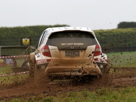 Eli Evans won a soggy Pedders Power Stage at Rally Victoria