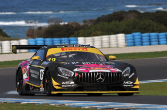 The Mark Griffith Erebus Mercedes before the shunt at Phillip Island 