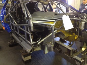 An image of the damaged Mercedes posted to the team