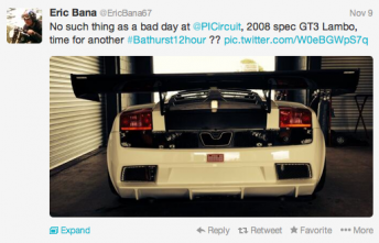 Bana tested the Lamborghini at Phillip Island last year
