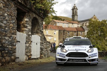 Elfyn Evans out front in Corsica