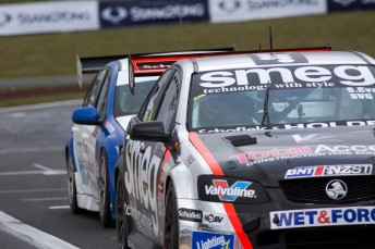 Simon Evans and Shane Van Gisbergen take the Rush Security 400 round with two wins and a third. Pics: Andrew Tierney photography