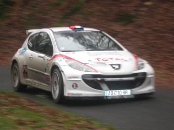 Evans during the December Peugeot 306 S2000 test