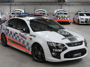 The thumping 600kW Falcon GT-F which uses a DJR-tuned supercharged V8 which NSW police will deploy for the Bathurst 1000 
