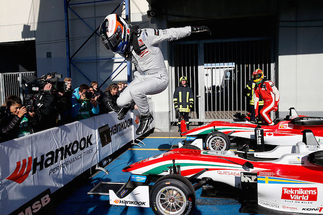 Felix Rosenqvist swept the Nurburgring round to seal the Euro Formula 3 title with three races in hand
