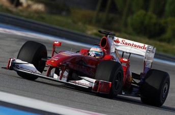Fernando Alonso got his first laps in a Ferrari at Paul Ricard