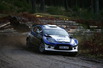 The S2000 Ford Fiesta at the IRC Rally of Scotland