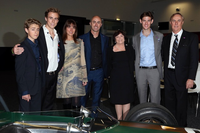 The Brabham clan from left , Finn, Sam, Lisa, David, Lady Margaret, Matthew and Geoff