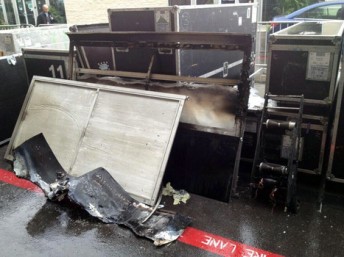 Fire and water damaged equipment in Austin
