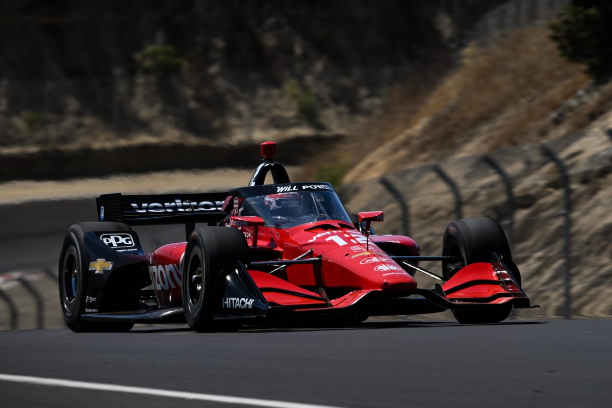 Will Power in Thursday's open test at WeatherTech Raceway Laguna Seca.