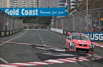 Jamie Whincup attacks the Surfers Paradise circuit in 2011