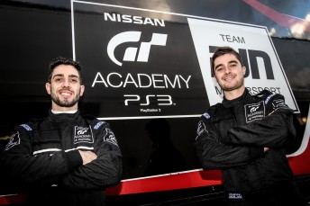 Nissan GT Academy winners Matt Simmons (left) and Romain Sarazin 