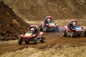 The Nissan GT Academy contestants took part in a sand buggy race