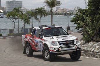 Bruce Garland during the dry prologue stage at Asia Cross Country Rally