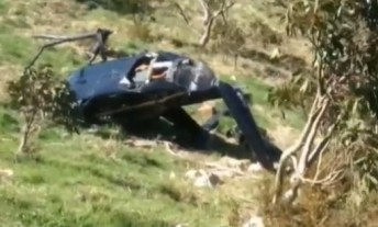The helicopter crash site at Mount Bulla