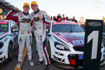 Tander and Courtney celebrate their one-two