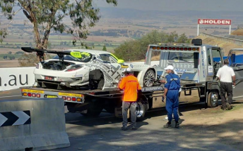 The HTP Mercedes being recovered on Friday