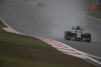 Lewis Hamilton on his way to pole