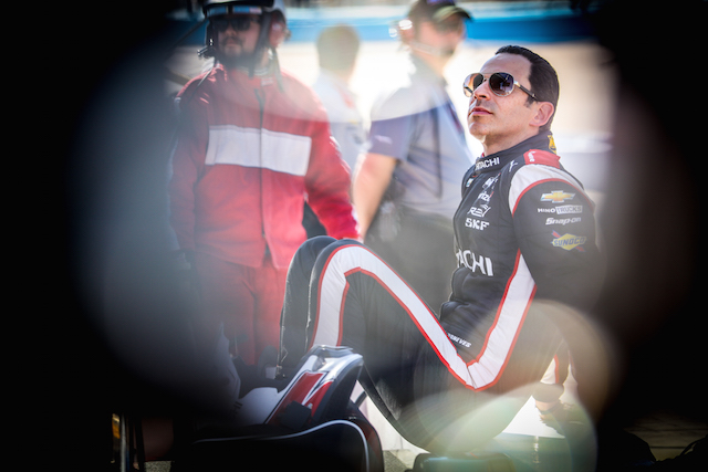 Helio Castroneves ended the two-day IndyCar pre-season test with the fastest overall time at Phoenix