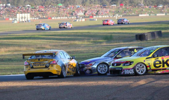 Lee Holdsworth and Michael Caruso tangled after an inside dive from Dean Fiore