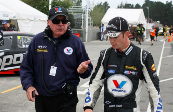 Steve Horne with driver Daniel Gaunt in New Zealand