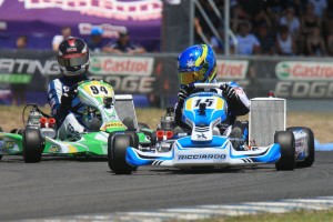 Lachlan Hughes on his way to victory for Ricciardo Kart in Newcastle