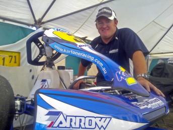 Troy Hunt with his Arrow kart that he will be campaigning this weekend at Puckapunyal.