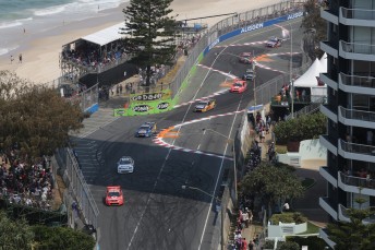 The busy beach chicane at Gold Coast 600. The Surfers race and street event in Townsville hang in the balance beyond 2013