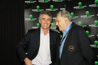 Mick Doohan and Sir Jack Brabham at the the official launch of the 