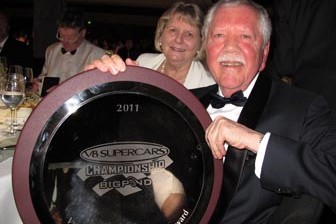 Ray Berghouse with his V8 media award