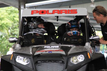 Tim Slade rolled his Polaris in the side by side category