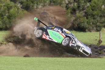Adam Gowens crashes out of the race