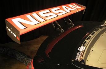 The Altima was launched with a twin centre-post rear wing similar to that seen on recent generations of Holden Commodore V8 Supercars