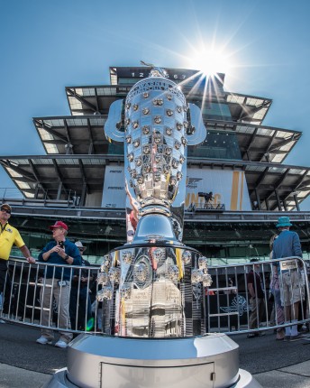 The 33 car field will be fighting for the Borg Warner Trophy