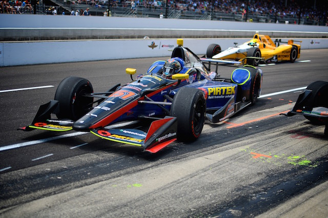 Matt Brabham has finished 22nd in his maiden Indy 