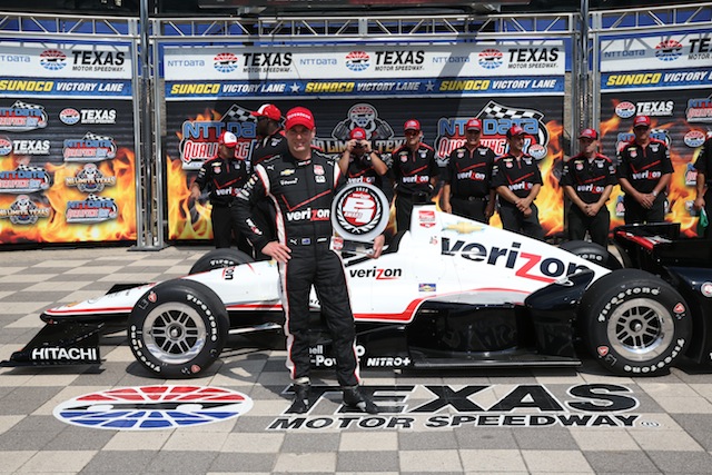 Will Power has claimed his third straight pole position at Texas