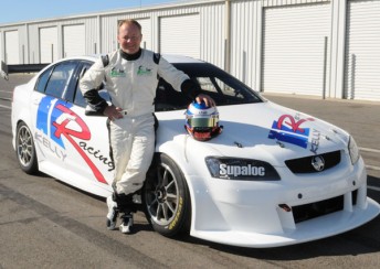 Jason Bargwanna drove a Kelly Racing Commodore for the first time at Winton Motor Raceway on Monday