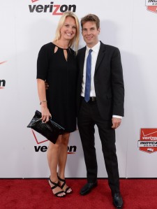 Will Power with wife Liz on the red carpet at the IndyCar awards night in Los Angeles 