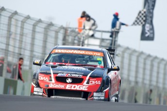 Jack Perkins takes victory to help Greg Murphy extend his championship lead at Hampton Downs. Pic: Andrew Bright
