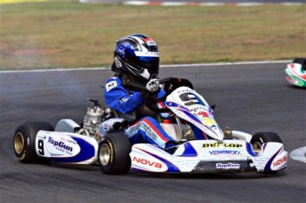 Jacob Parsons in action during round two of the CIK Stars of Karting Series in Ipswich
