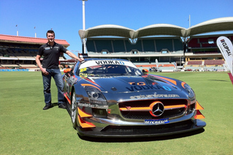James Brock with the Erebus Racing Mercedes Benz SLS AMG that he will drive next year
