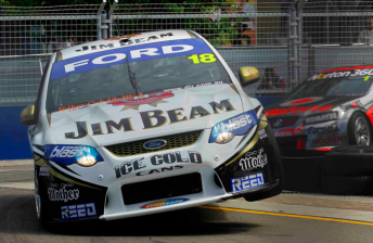 James Courtney being chased by title rival Jamie Whincup at the 2010 finale
