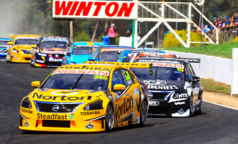 Moffat leading Kelly early in Race 7Moffat leading Kelly early in Race 7