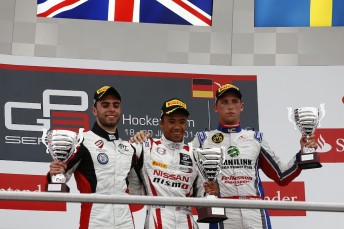 Jann Mardenborough (centre) cracks maiden GP3 success