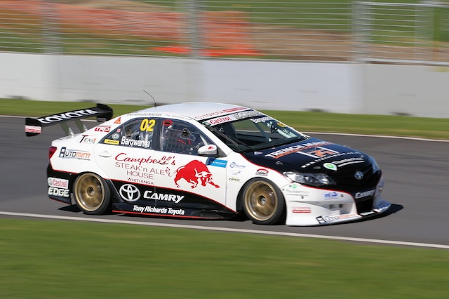 Jason Bargwanna secures the NZV8 Touring Car title at Pukekohe. pic: Neville Bailey