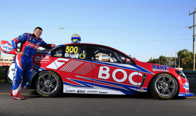 Jason Bright with the livery he