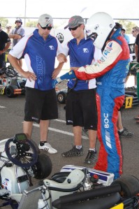 Jason Richards with Drew Price Engineering duo Darren Hossack and Adam Klunyk. (Pic: Mark Wickes)