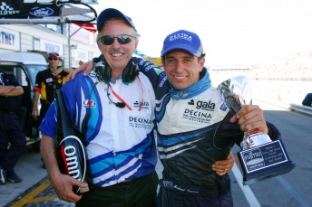 Jim Morton with V8 Supercars driver Michael Caruso  