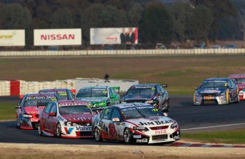 Johnson leads the pack in Race 10 at Winton